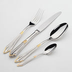 Jade | Cutlery Set | Gold Finish, Stainless Steel | 24 or 48 Piece