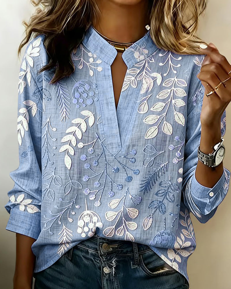 Hazel | Women's Floral Blouse | V-Neck, Lightweight | Spring Summer