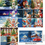 Briar | Diamond Painting Christmas Cards | DIY Kit, Santa & Animal | 12pcs