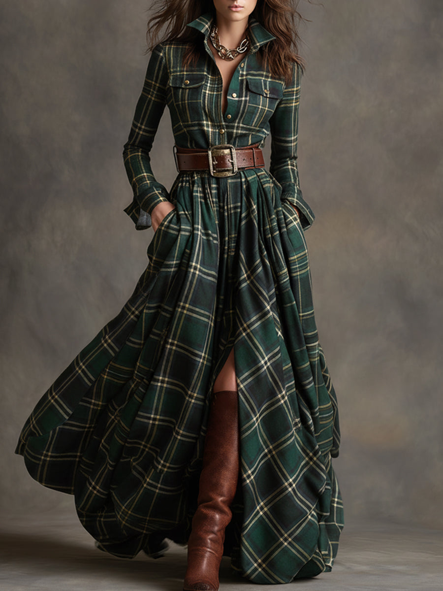 Romilly | Women's Shirt Dress | Button-Down, Plaid, Relaxed Fit