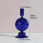 Indra | Glass Candlestick Set | Minimalist Table Decor | Lacquered, Romantic
