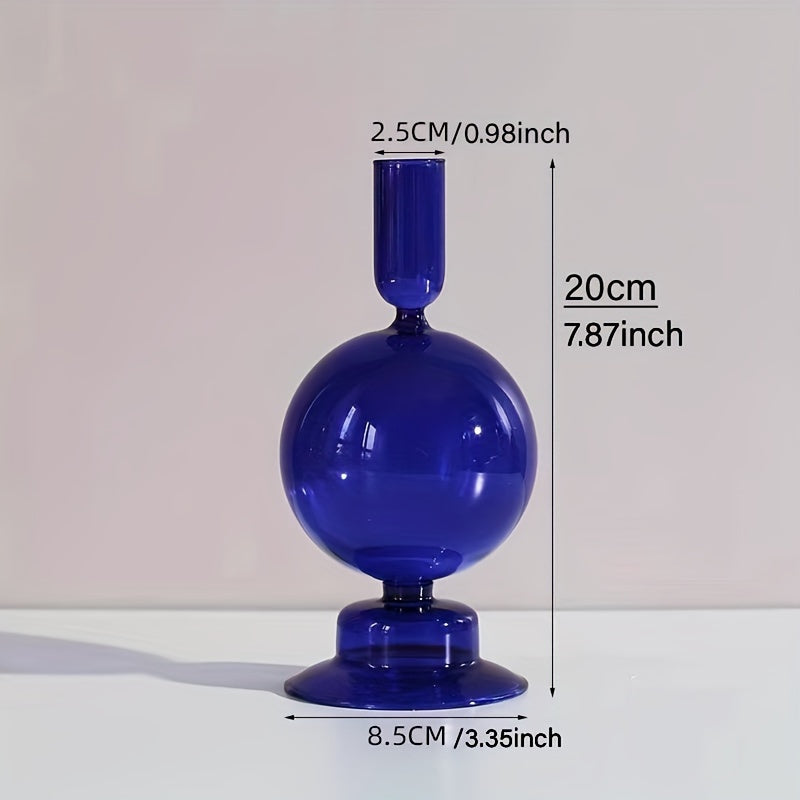 Indra | Glass Candlestick Set | Minimalist Table Decor | Lacquered, Romantic
