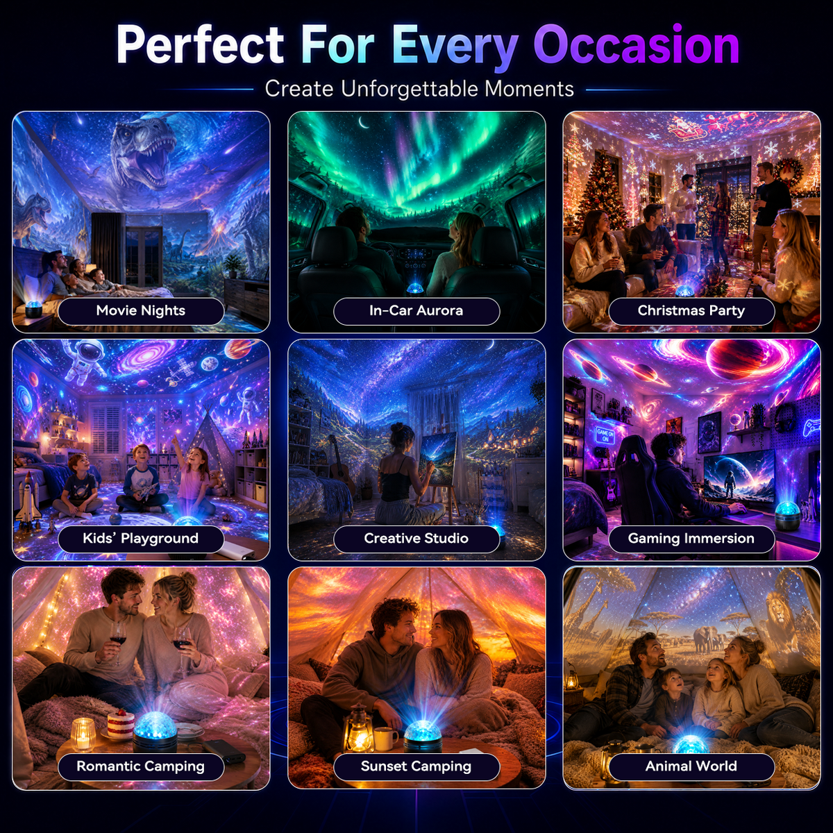 Galaxy Sky Projector Night Light | 360 Rotating USB Powered
