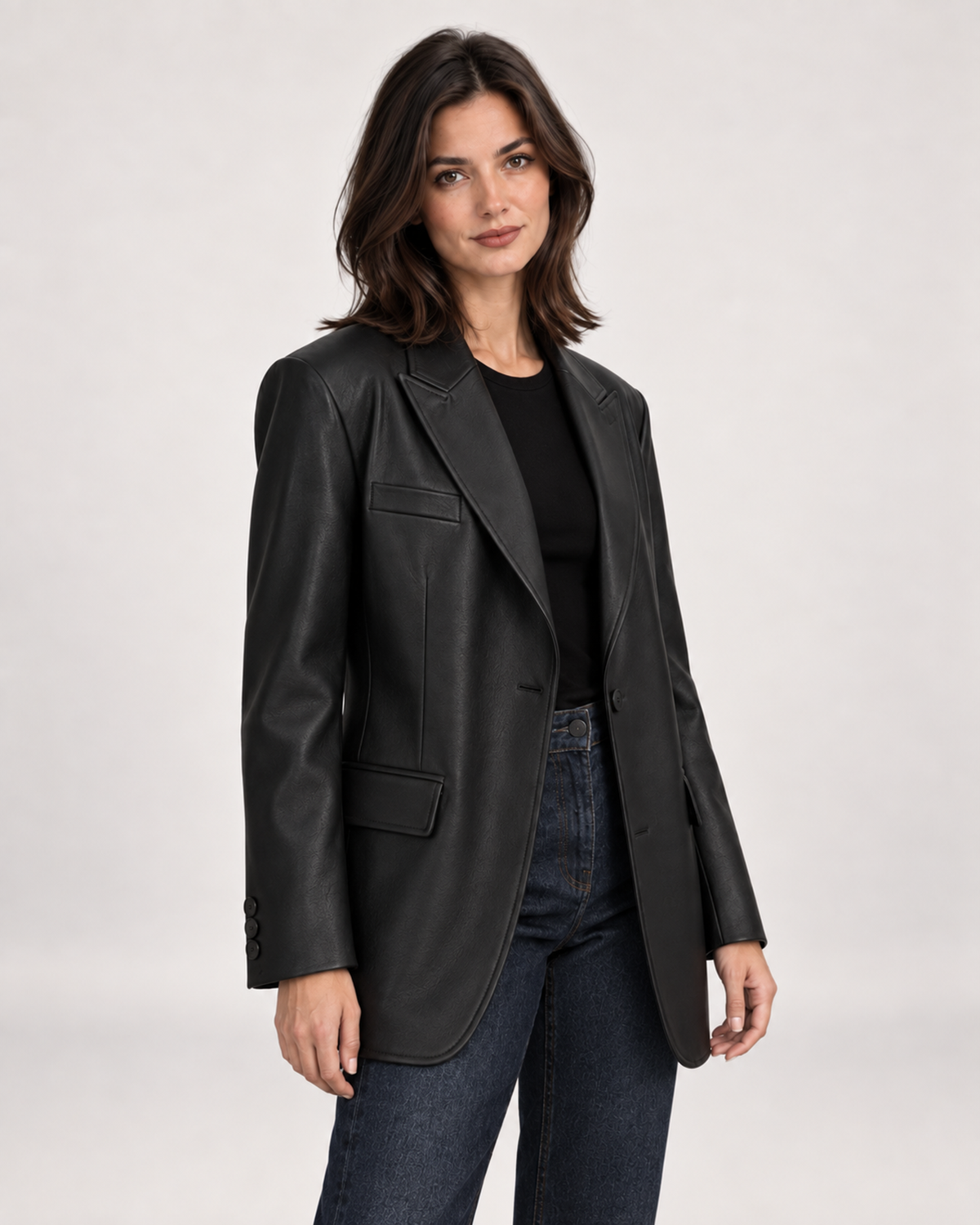 Oversized Blazer Women Longline Single Button | Faye