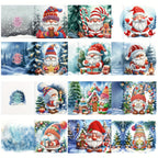 Wren | Diamond Painting Christmas Cards | DIY Set, 12 Pieces | Santa Claus Theme