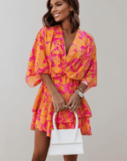 Eira | Midi Dress | Batwing Sleeve, V-Neck | Women's Spring Summer