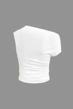 Jade | Two-Piece Set | One-Shoulder Top & Draped Mini Skirt | Women's
