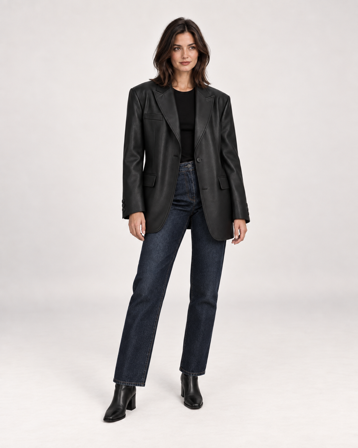 Oversized Blazer Women Longline Single Button | Faye