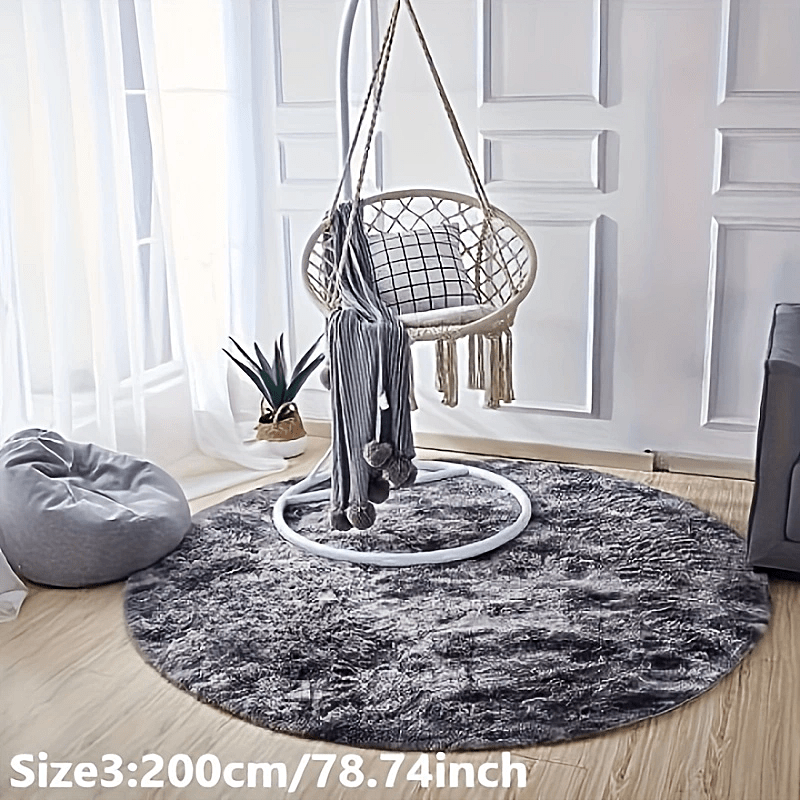 Delphine | Round Plush Rug | Tie-Dye, Soft & Non-Slip | Living Room, Bedroom