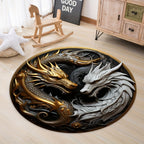 Dahlia | Round Dragon Rug | Non-Slip Floor Mat | Decorative Carpet