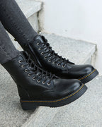 Women Leather Ankle Boots Platform