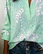 Hazel | Women's Floral Blouse | V-Neck, Lightweight | Spring Summer