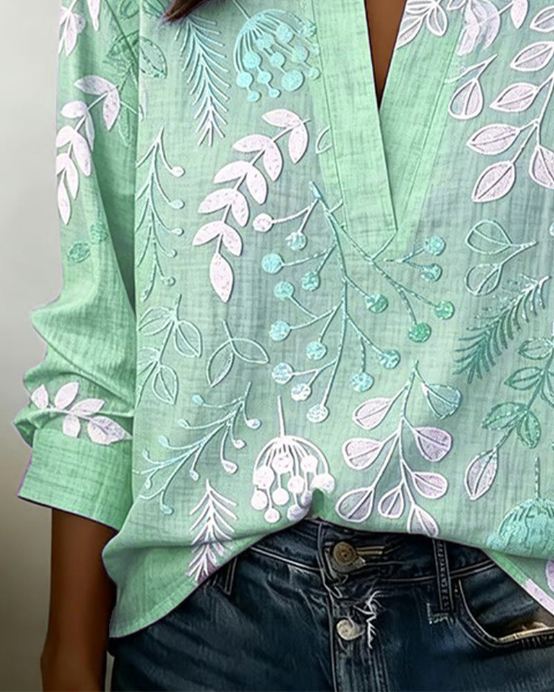 Hazel | Women's Floral Blouse | V-Neck, Lightweight | Spring Summer