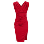 Summer Dress | Women Slim Fit Bodycon V Neck Side Slit Dress