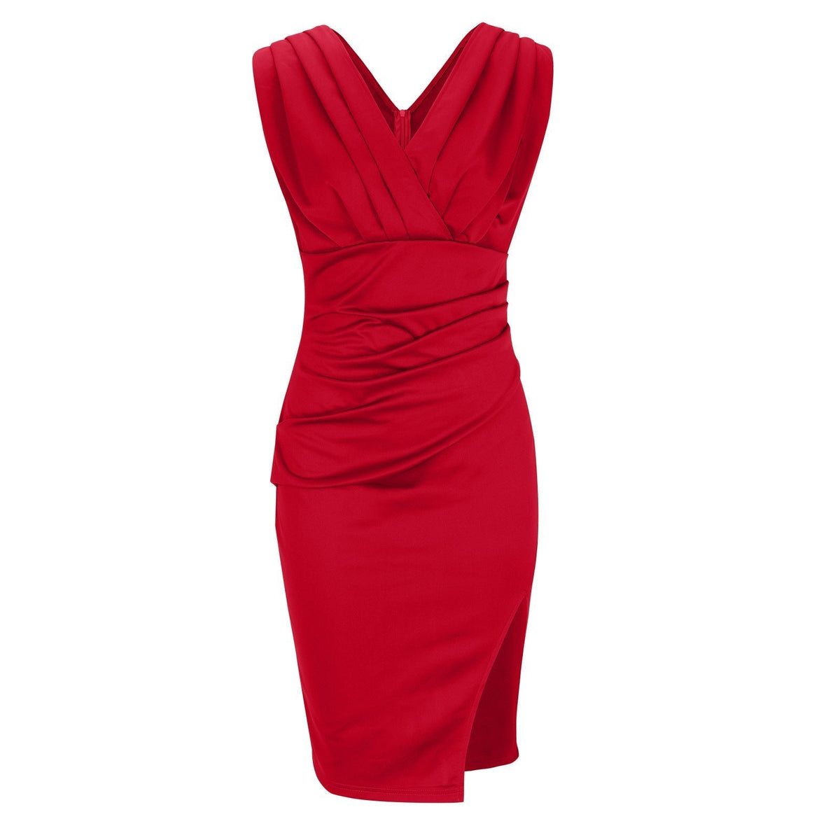 Summer Dress | Women Slim Fit Bodycon V Neck Side Slit Dress