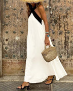 Liora | Maxi Cross Neck Dress | Open Back, Special Occasions