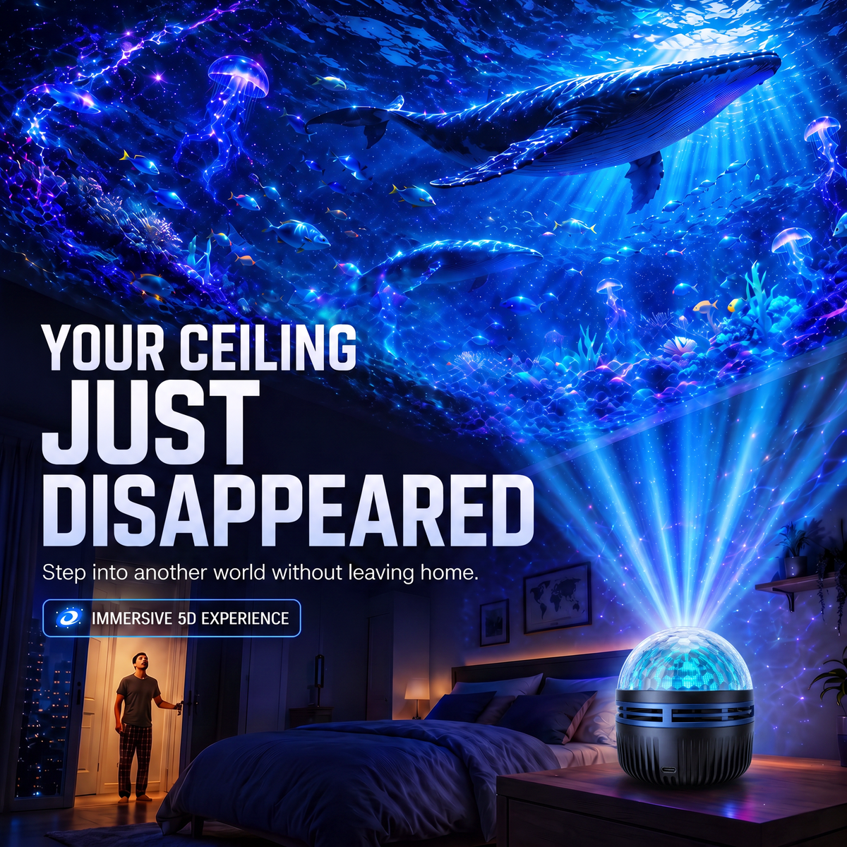 Galaxy Sky Projector Night Light | 360 Rotating USB Powered