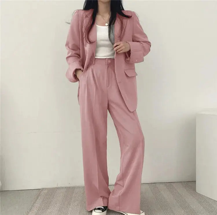 Ondine | Women's Blazer & Straight-Leg Trouser Set | Solid Color