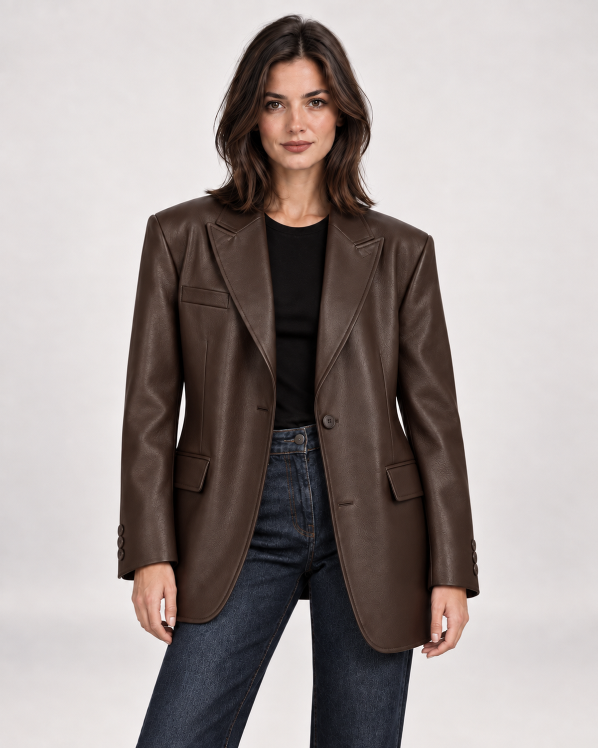 Oversized Blazer Women Longline Single Button | Faye
