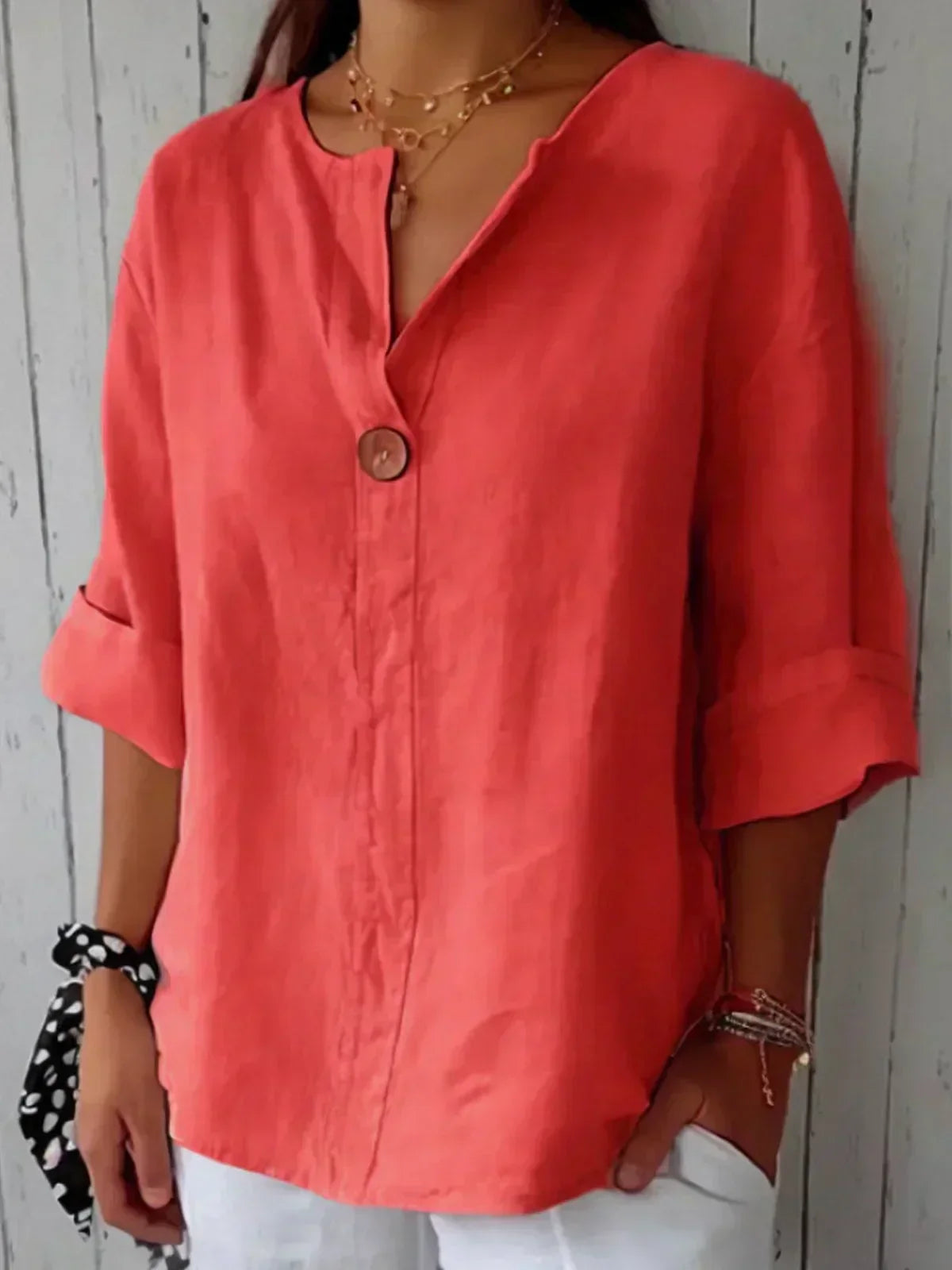 Nina | Women's Blouse | V-Neck, Lightweight, Loose Fit | Summer Top