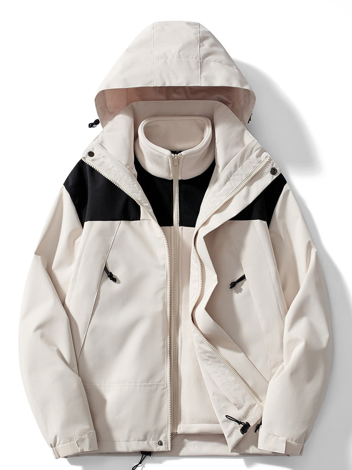 Women 3 in 1 Waterproof Windproof Jacket Removable Hood
