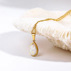 Amara | Opal Drop Pendant Necklace | 18K Gold, Natural Opal | Minimalist