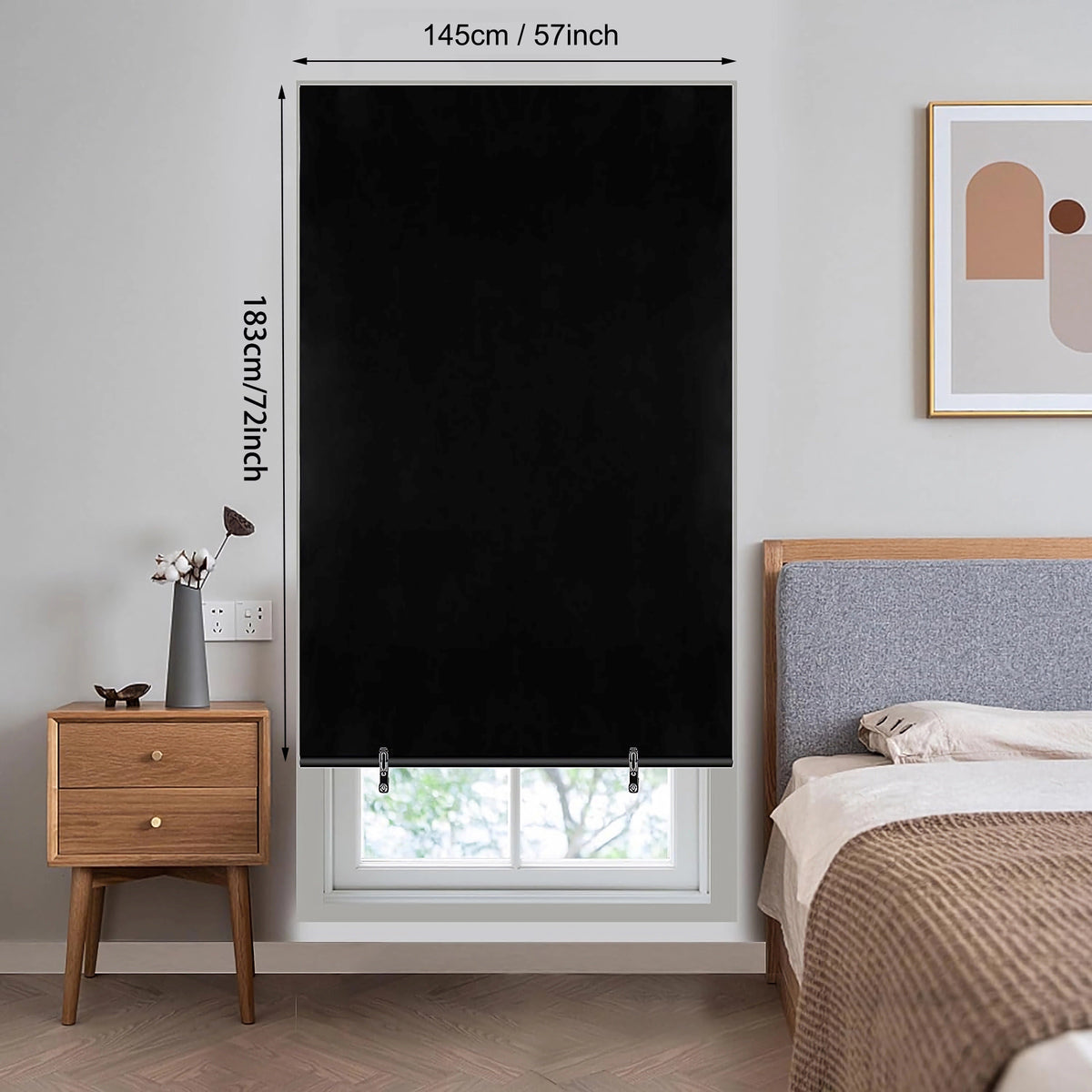 1 Piece Blackout Curtains Portable Cordless Thermal