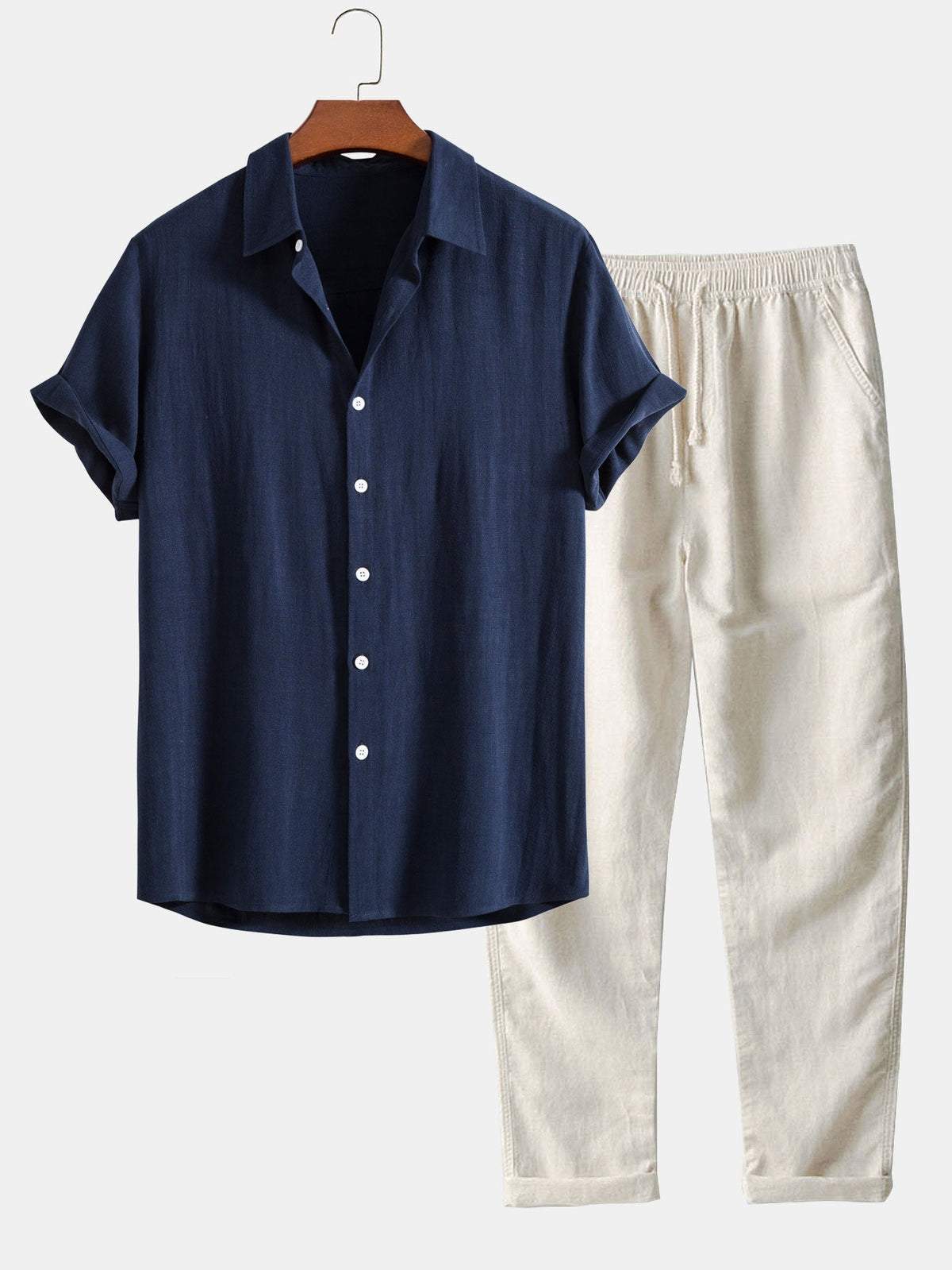 Ivy | Men's Summer Outfit Set | Linen Shirt & Trousers | Lightweight, Relaxed Fit