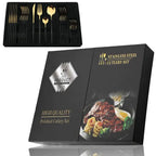 Kira | Cutlery Set 24 Piece | Stainless Steel, Gold Accent | Black, White, Rose