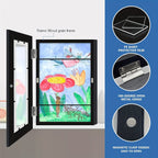 Mila | Photo Frames Set | A4 Wooden Wall Mount, Magnetic | Black, 2pcs