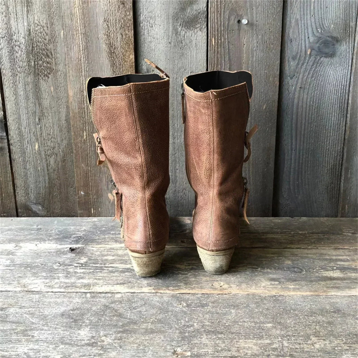 Women's Autumn Boots | Brown Leather, Water-Resistant | Gigi