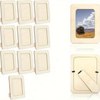 Ondina | Photo Frames Set | 10 Wooden DIY Frames | 15.24 cm, Light Beige