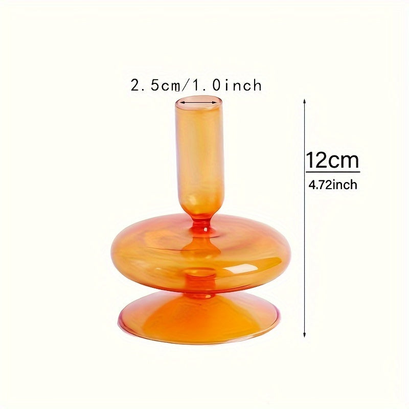 Indra | Glass Candlestick Set | Minimalist Table Decor | Lacquered, Romantic