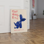 Soraya | Canvas Wall Poster | Balloon Dog Typography Print | Frameless, Modern