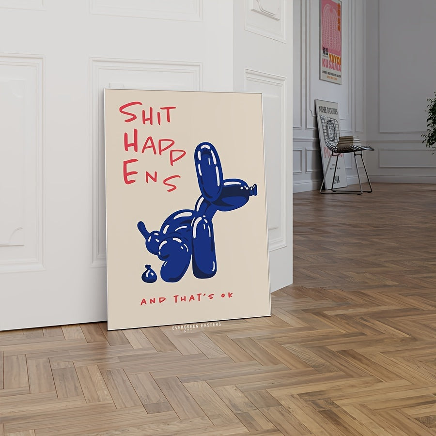 Soraya | Canvas Wall Poster | Balloon Dog Typography Print | Frameless, Modern