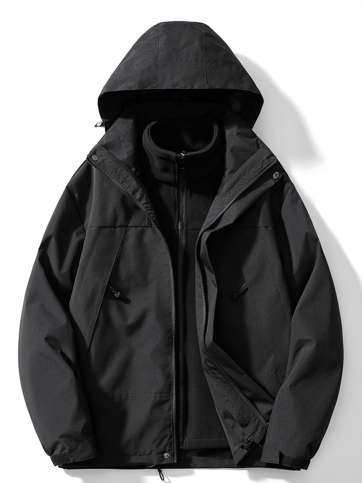 Women 3 in 1 Waterproof Windproof Jacket Removable Hood