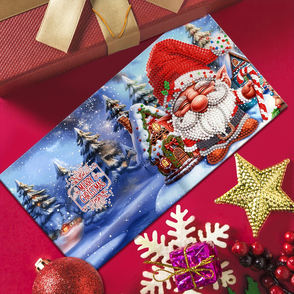 Odette | Diamond Painting Christmas Cards | DIY Greeting Set | 12pcs, Santa