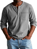 Honor | Men's Henley Shirt | Long Sleeve, Casual Fit | Lightweight