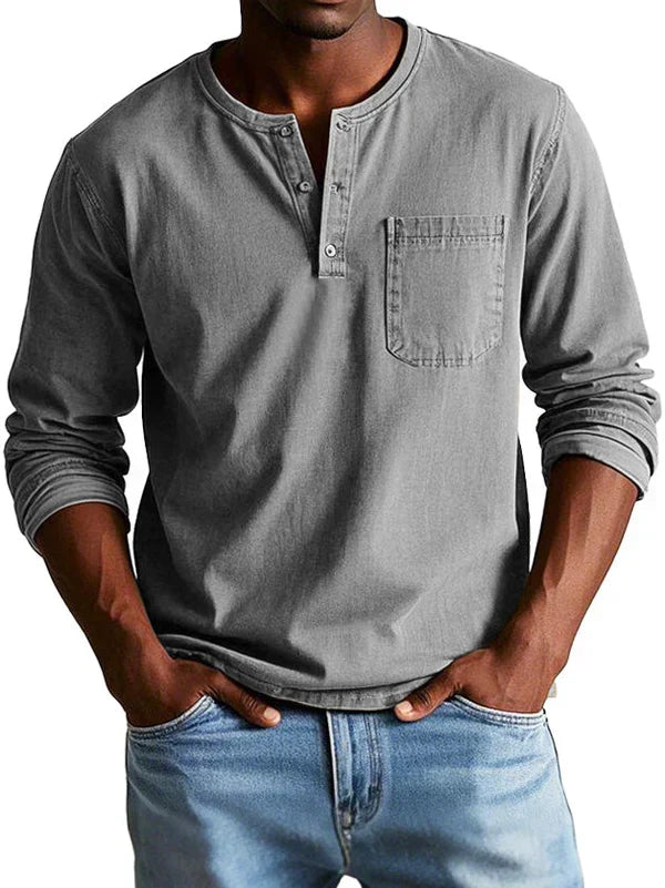 Honor | Men's Henley Shirt | Long Sleeve, Casual Fit | Lightweight
