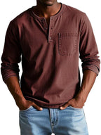Honor | Men's Henley Shirt | Long Sleeve, Casual Fit | Lightweight