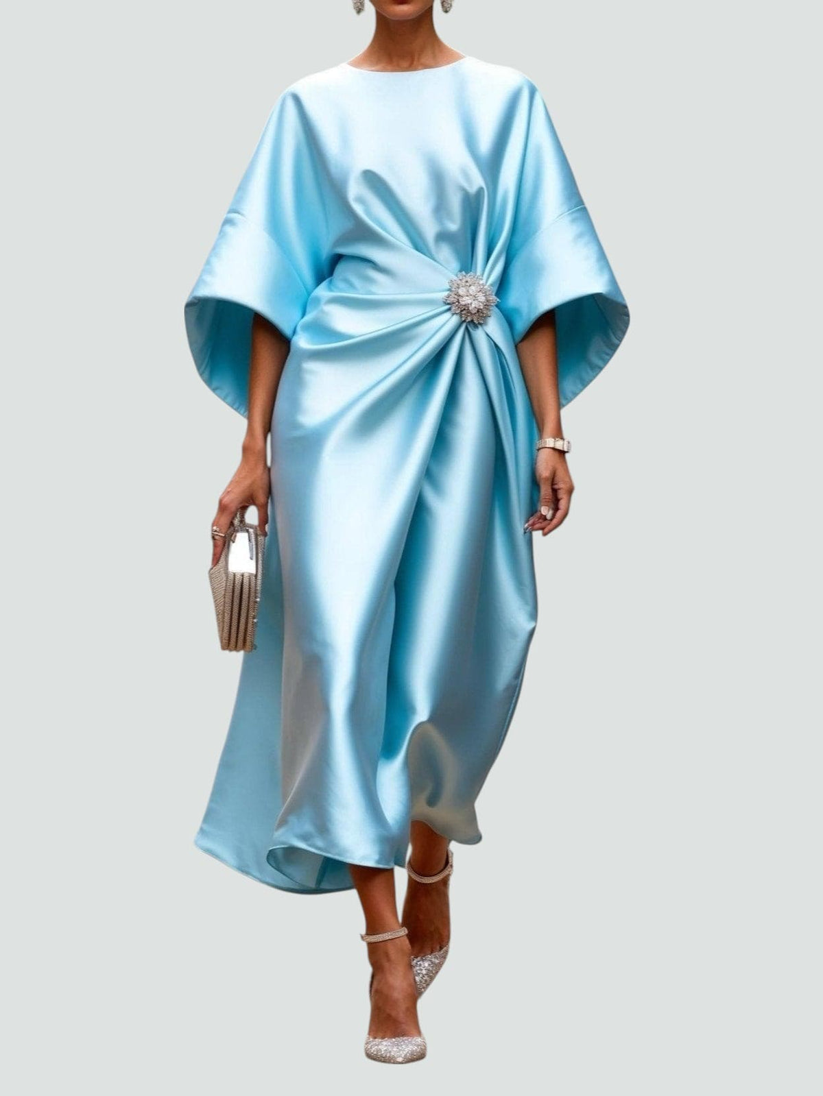 summer dress | Women Maxi Shimmer Sheath Floor Length Dress