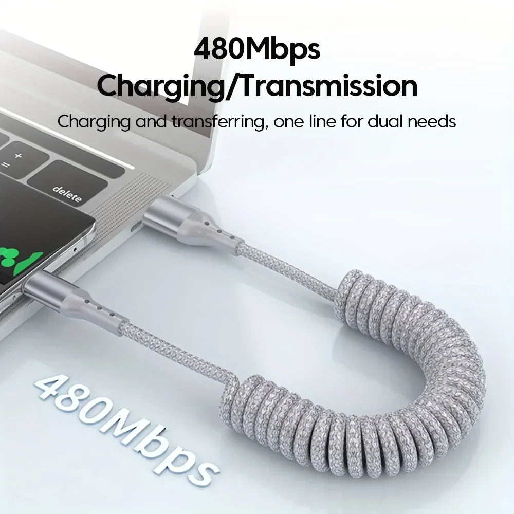 Esma | USB-C Charging Cable | 100W Fast Charge, Spring Design | Buy 1 Get 1 Free