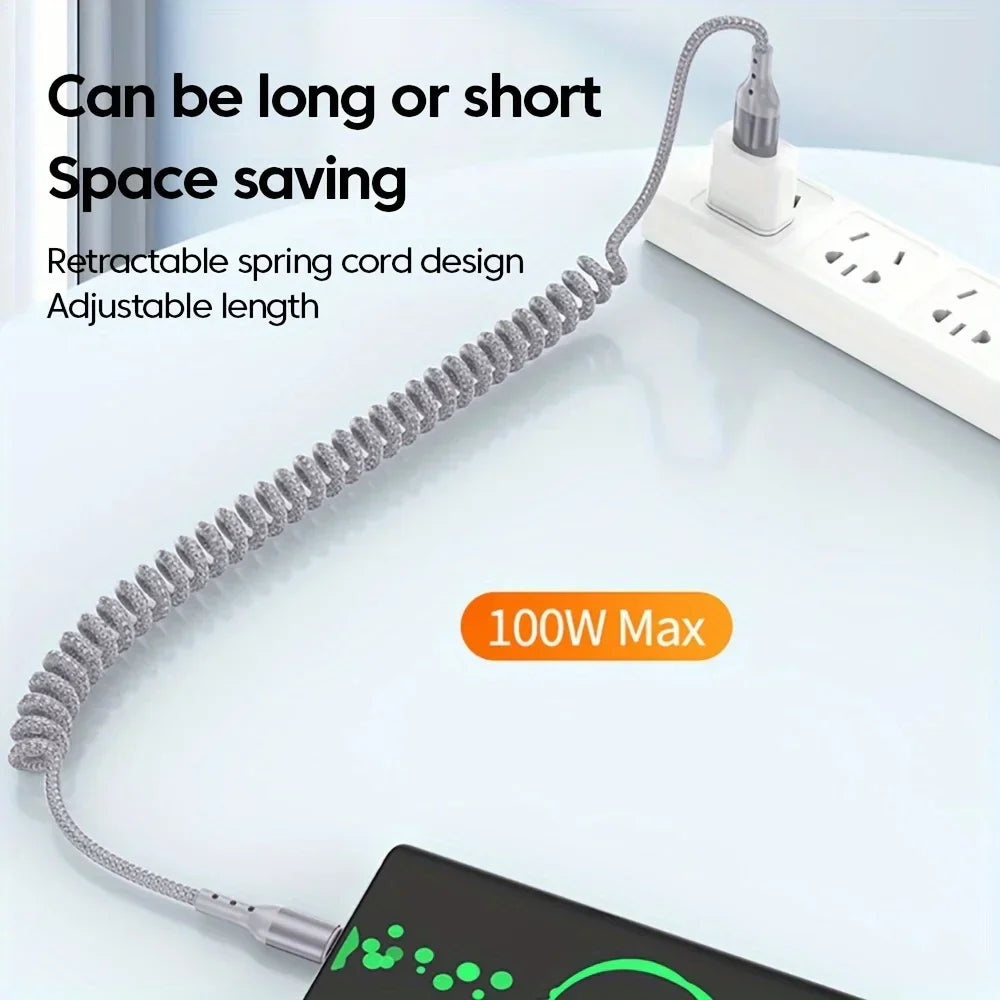 Esma | USB-C Charging Cable | 100W Fast Charge, Spring Design | Buy 1 Get 1 Free