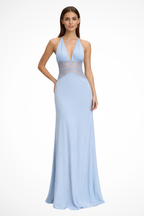 Mila | Women's Halter Neck Backless Maxi Dress | Wedding Guest