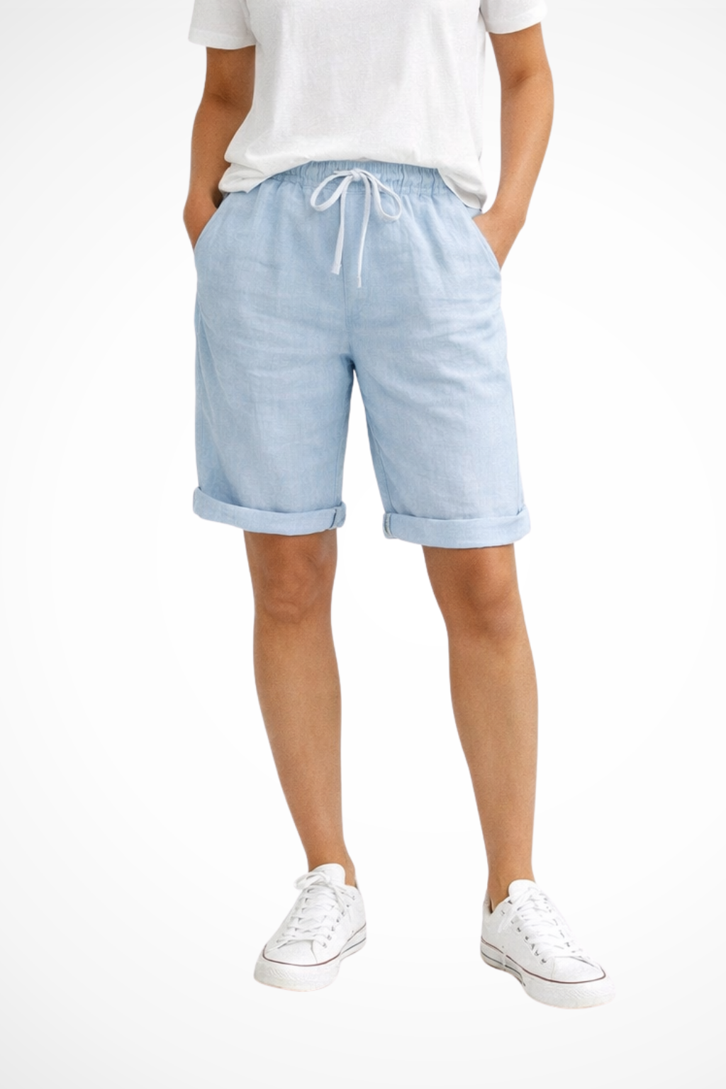 Veda | Women's Linen Capri Pants | Relaxed Fit, Elastic Waist | Everyday Wear