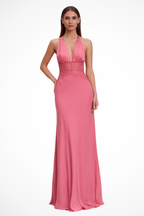 Mila | Women's Halter Neck Backless Maxi Dress | Wedding Guest