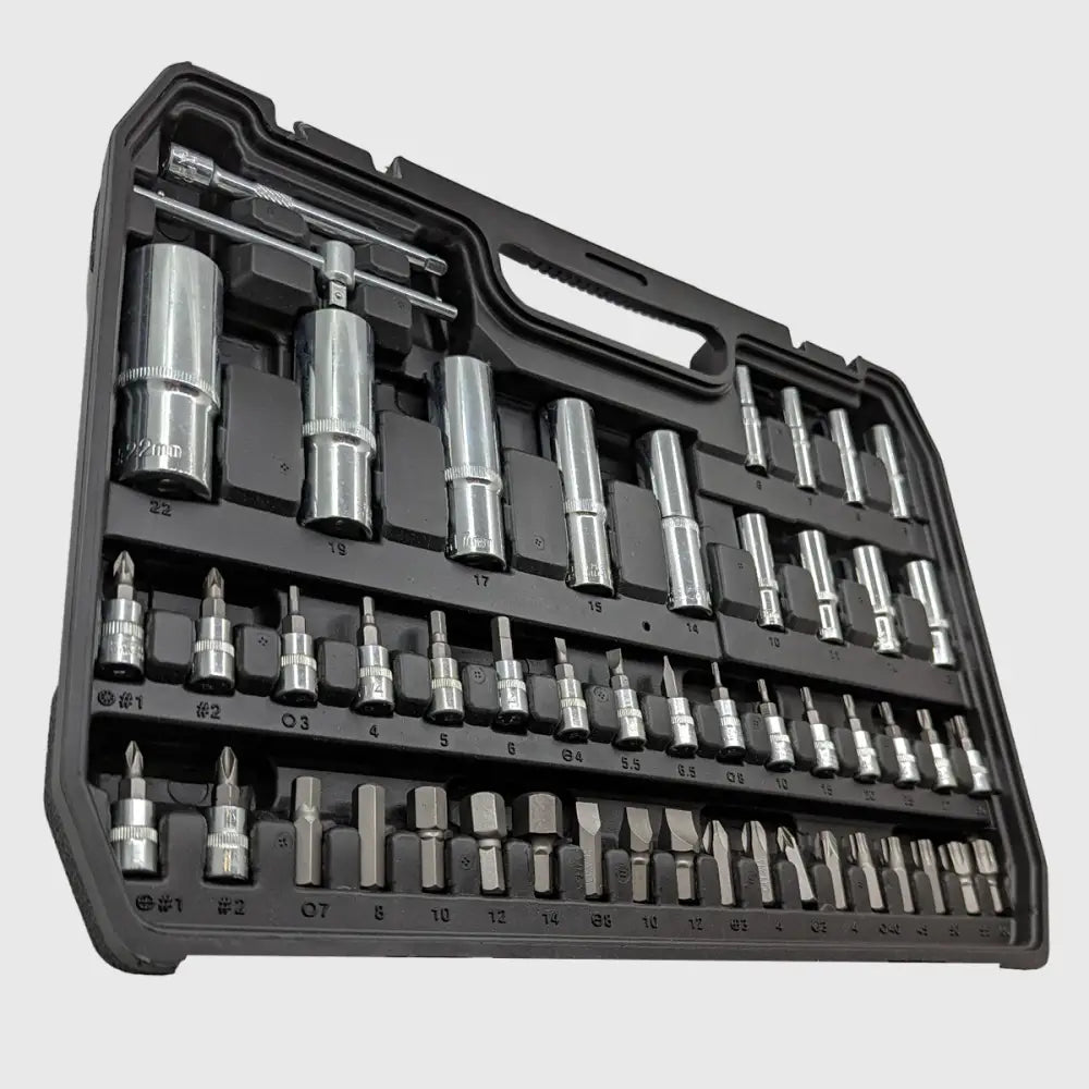 Iris | 108-Piece Ratchet Socket Set | Chrome Vanadium, 1/2" & 1/4" Drive | Torx Included