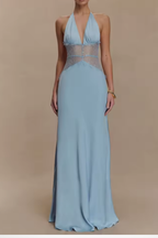 Mila | Women's Halter Neck Backless Maxi Dress | Wedding Guest