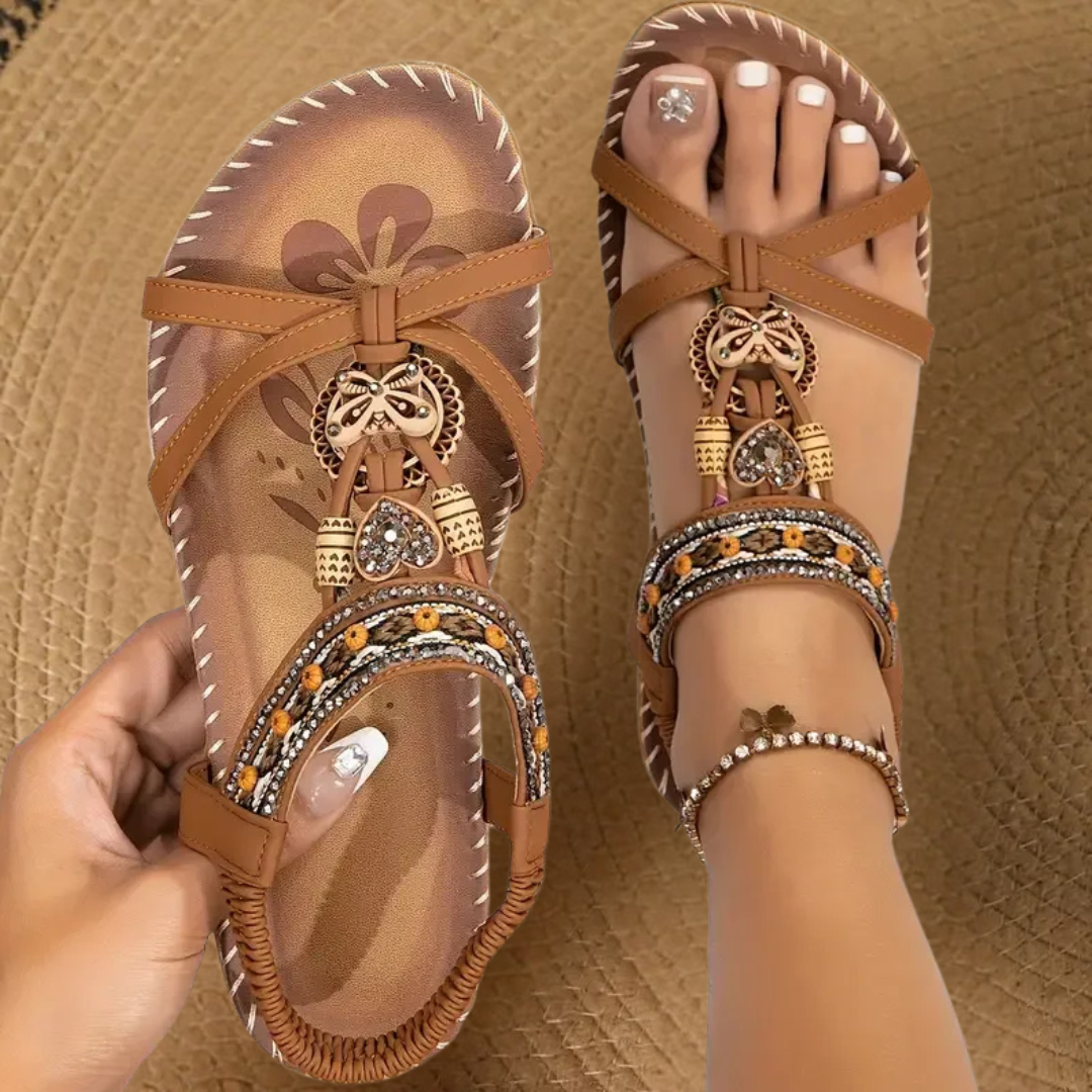 Women Orthopedic Sandals Stretch Strap Cushioned Sole