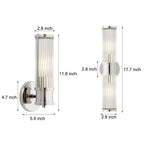 Mila | Wall Lamp | Modern Cylindrical Glass, 1/2-Light | Chrome & Gold